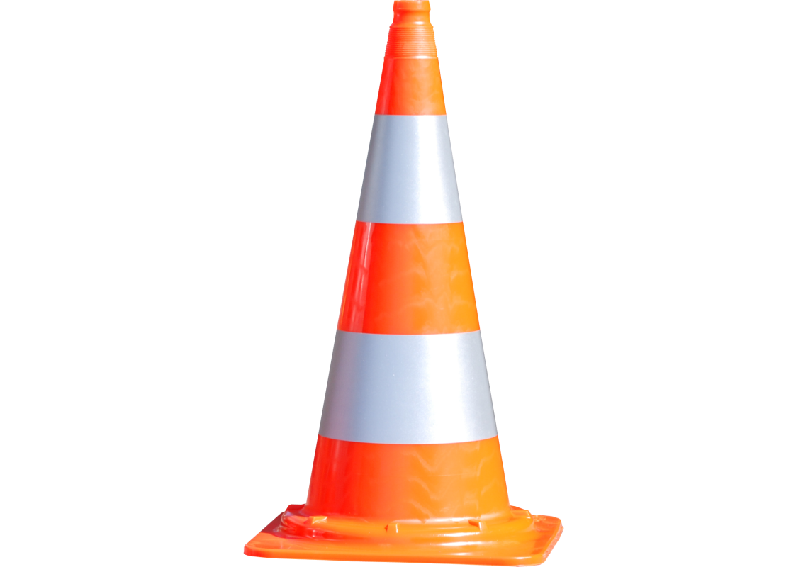 Einteiliger Verkehrskegel, 75 cm, retroreflektierend, 4,3 kg